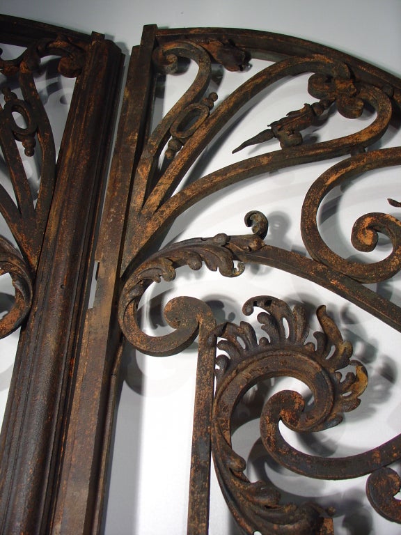 Pair of Large Antique French Iron Entry Gates-Late 1800s 6
