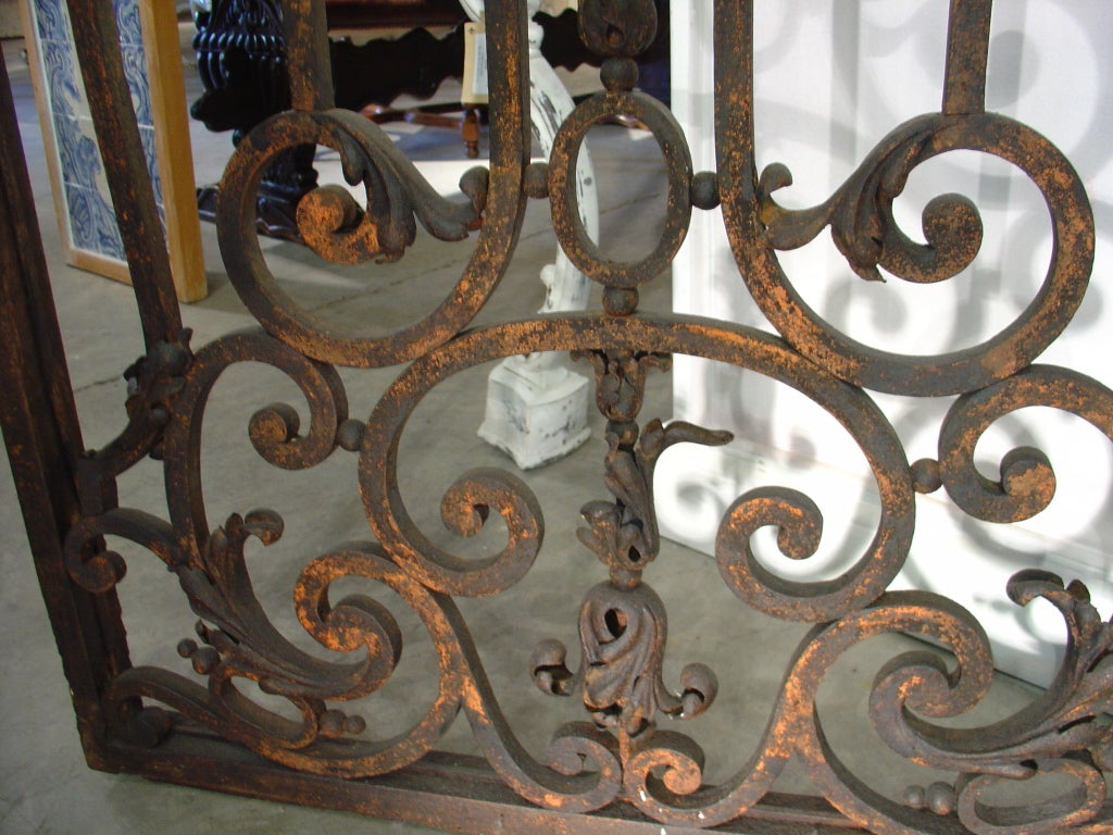 Pair of Large Antique French Iron Entry Gates-Late 1800s 1