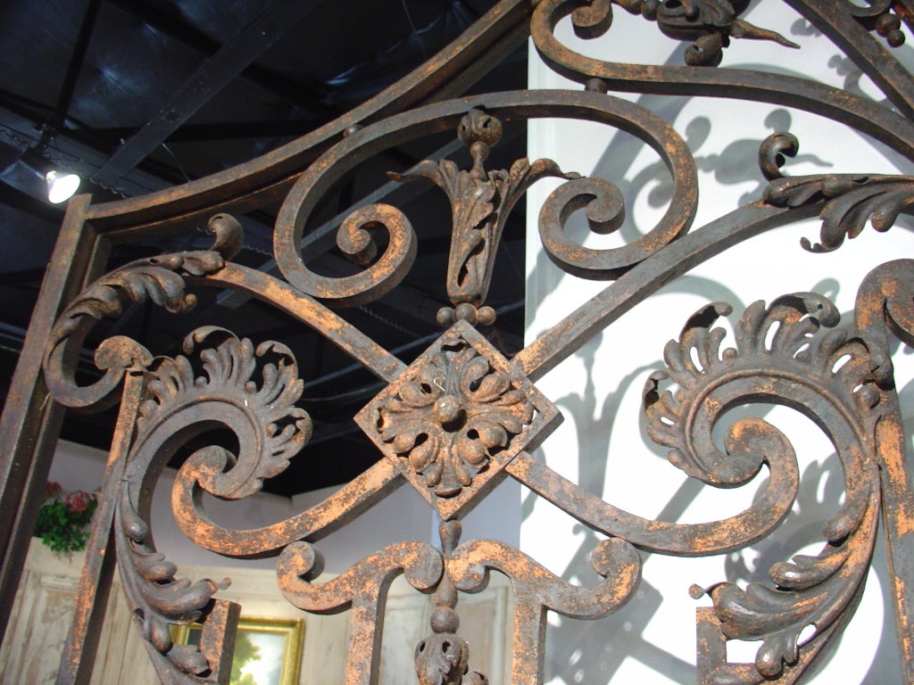 Pair of Large Antique French Iron Entry Gates-Late 1800s 3