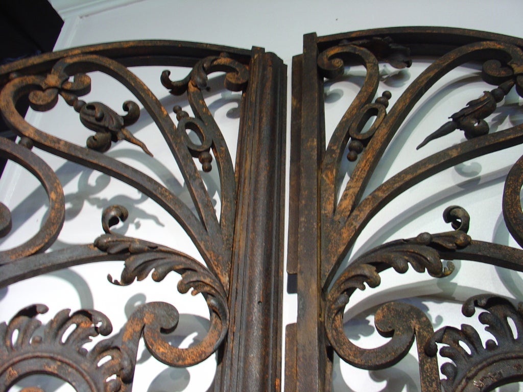 Pair of Large Antique French Iron Entry Gates-Late 1800s 4