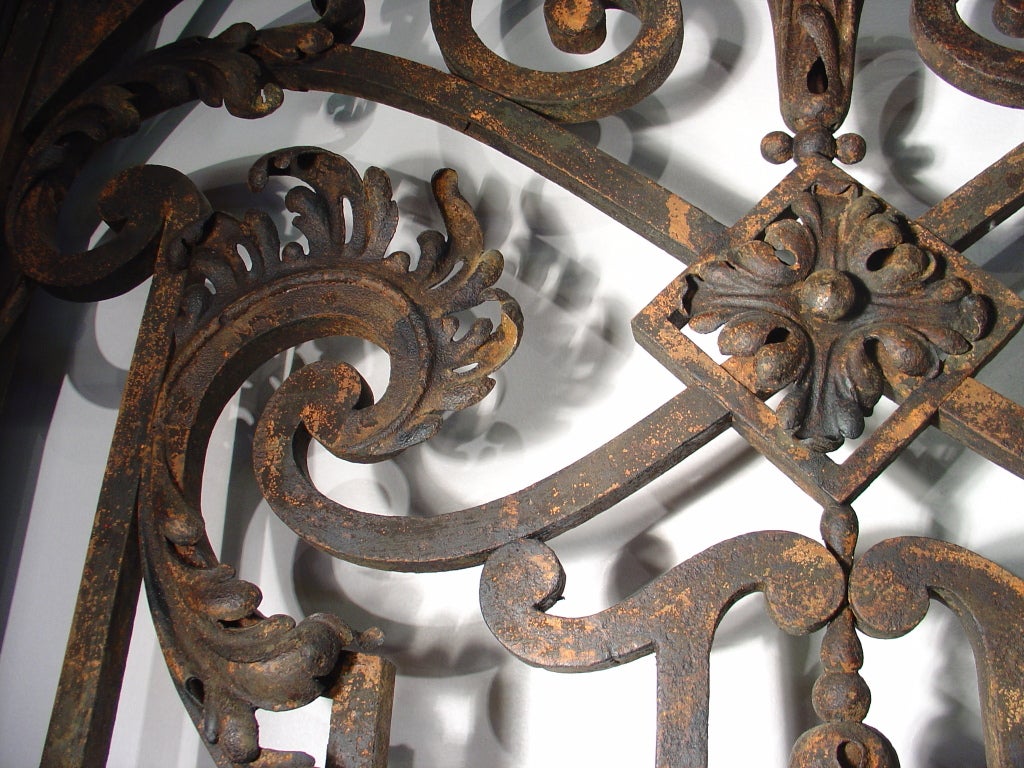 Pair of Large Antique French Iron Entry Gates-Late 1800s 5