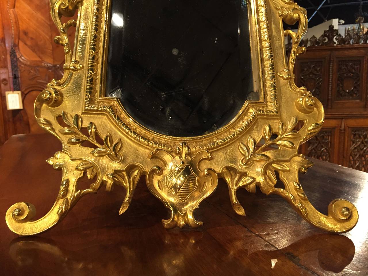 Antique Bronze Table Mirror from France, Period Napoleon III 2
