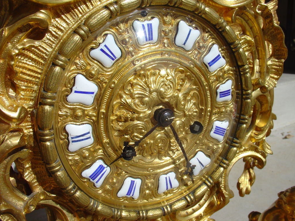 Antique Bronze Dore Mantel Clock - Raingo Freres Paris 1