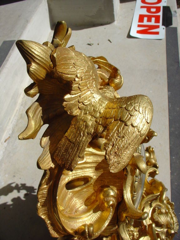 Antique Bronze Dore Mantel Clock - Raingo Freres Paris 2