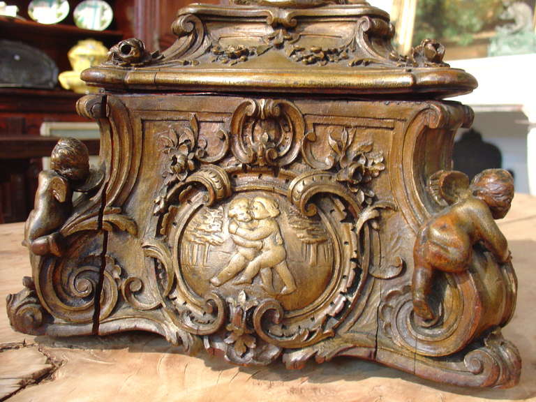 Antique Italian Wooden Tabletop Box 2