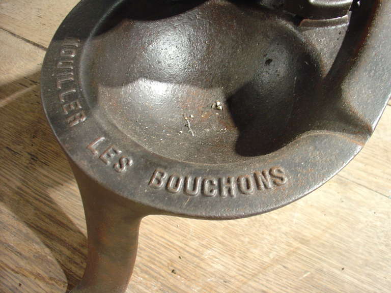 Large Antique Cast Iron French Wine Corker- 
