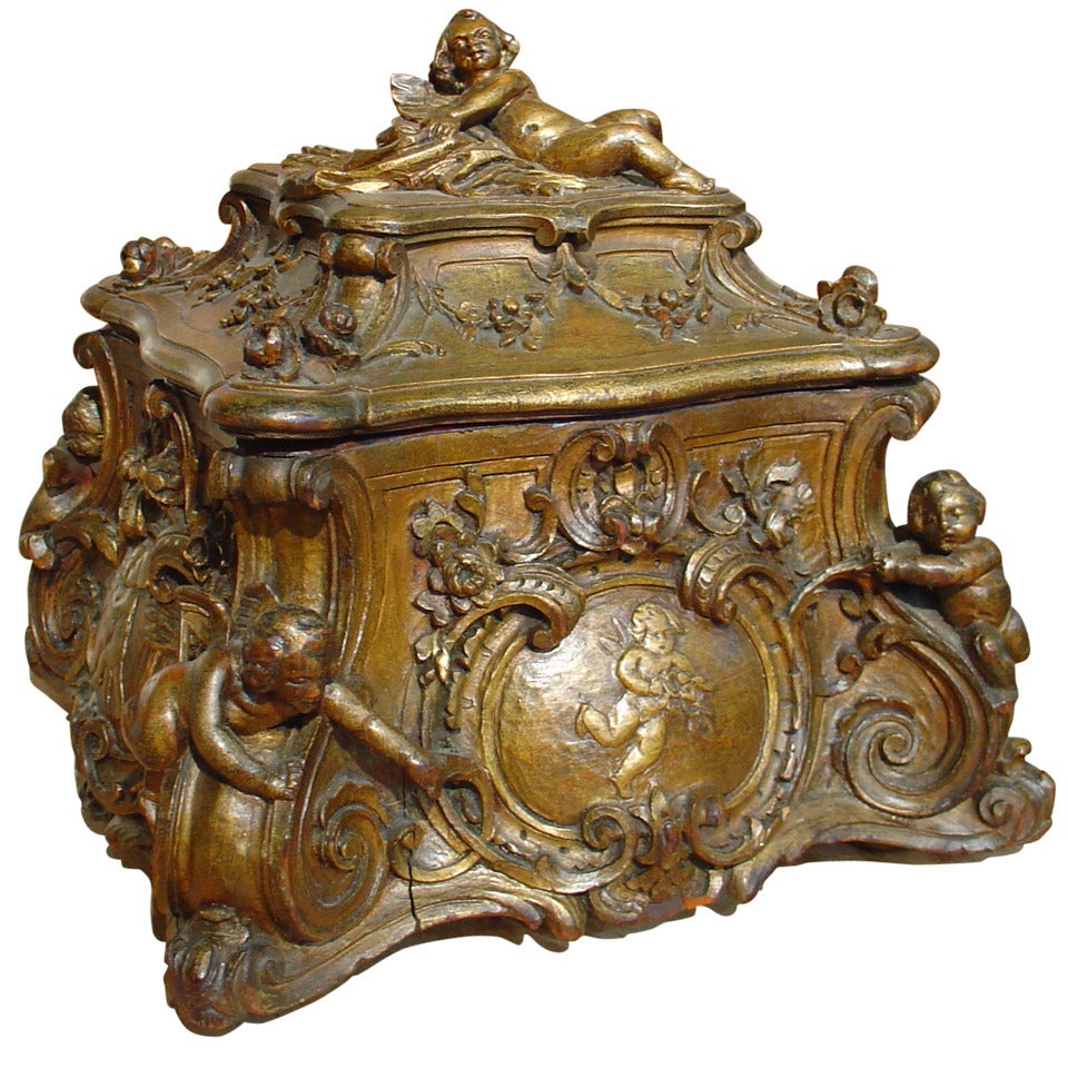 Antique Italian Wooden Tabletop Box at 1stDibs