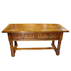 Carved 18th Century Spanish Desk or Table