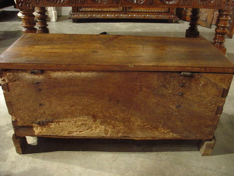 Small Antique Oak, Gothic Style Trunk  2