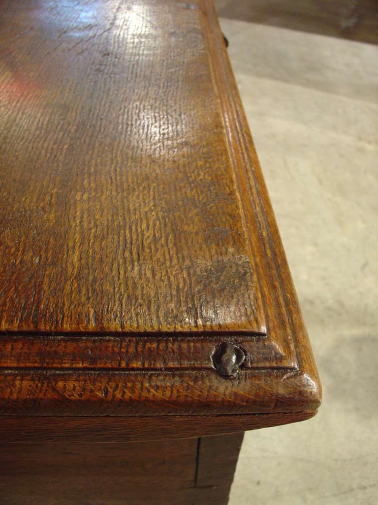 Small Antique Oak, Gothic Style Trunk  4
