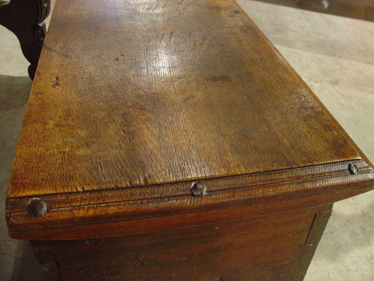 Small Antique Oak, Gothic Style Trunk  5