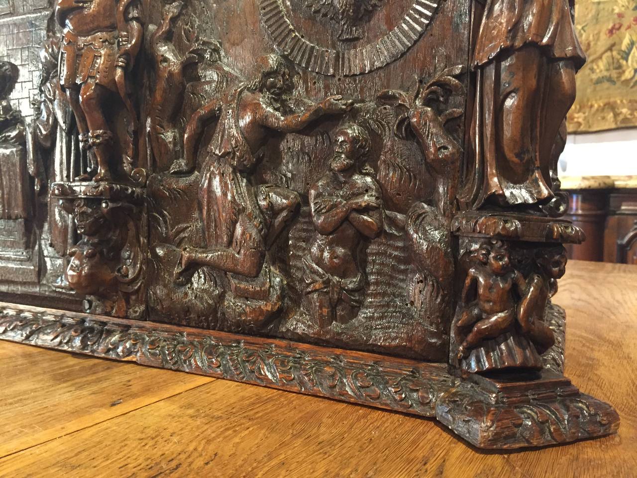 Beautiful 17th Century Oak Trunk from Tours, France 1