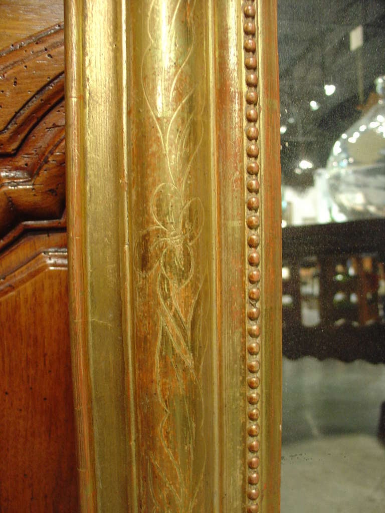 Antique Giltwood Louis Philippe Mirror with Cartouche 3