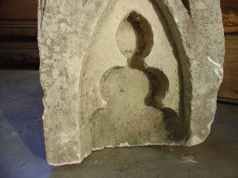 19th Century Antique Gothic Style Carved Stone Block from France