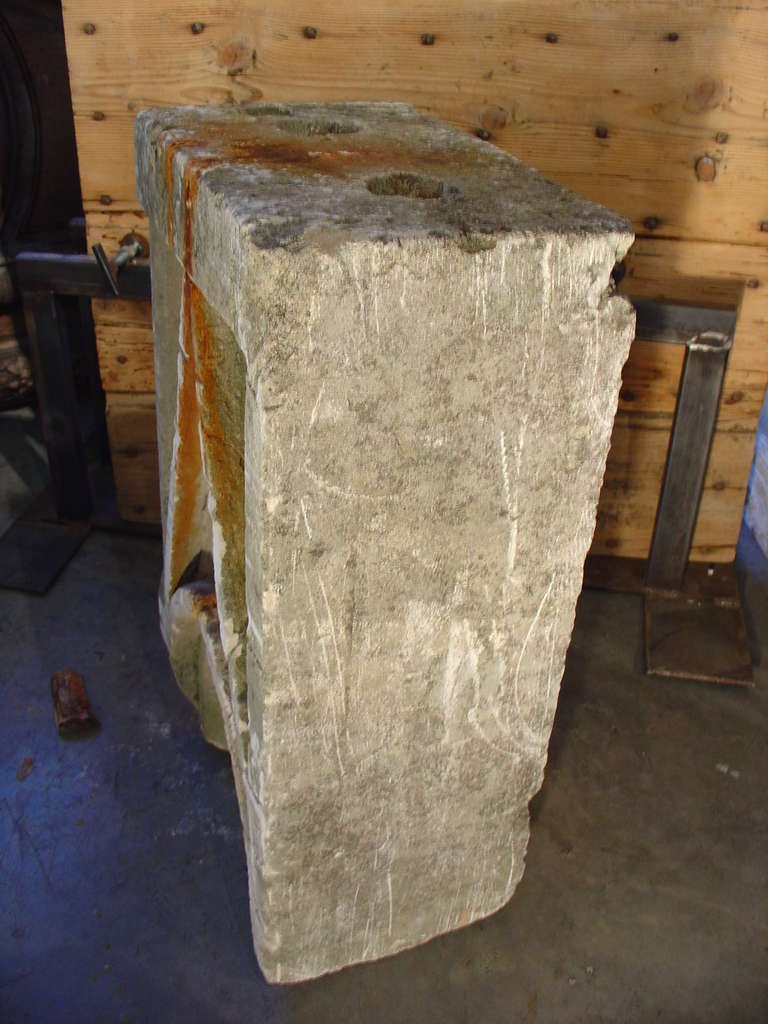 Antique Gothic Style Carved Stone Block from France 2