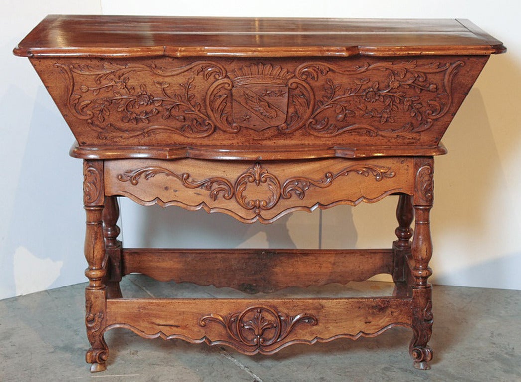 This beautifully hand carved antique French 