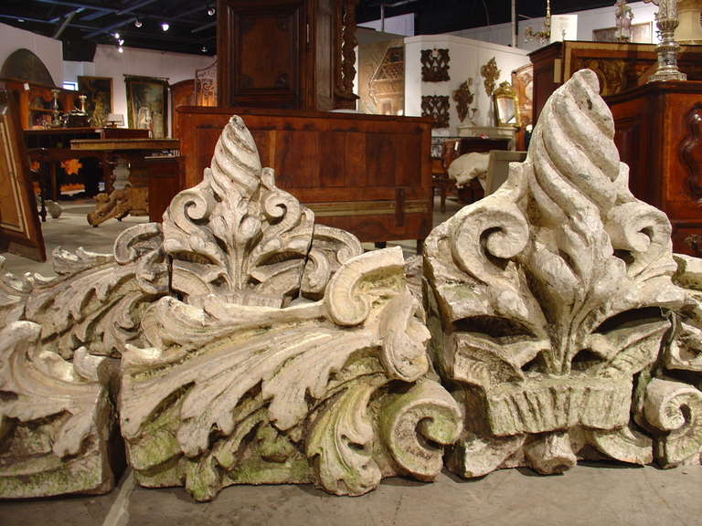 Pair of 19th Century European Stone and Terracotta Overdoors 4