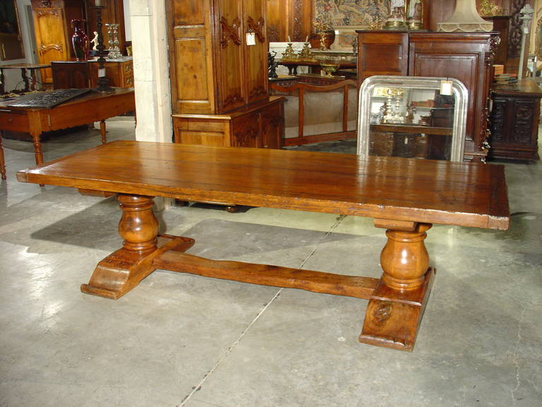 Carved French Walnut Dining Table from the Aveyron Region
