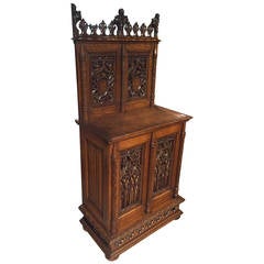 Antique 19th Century Neo-Gothic Cabinet from France