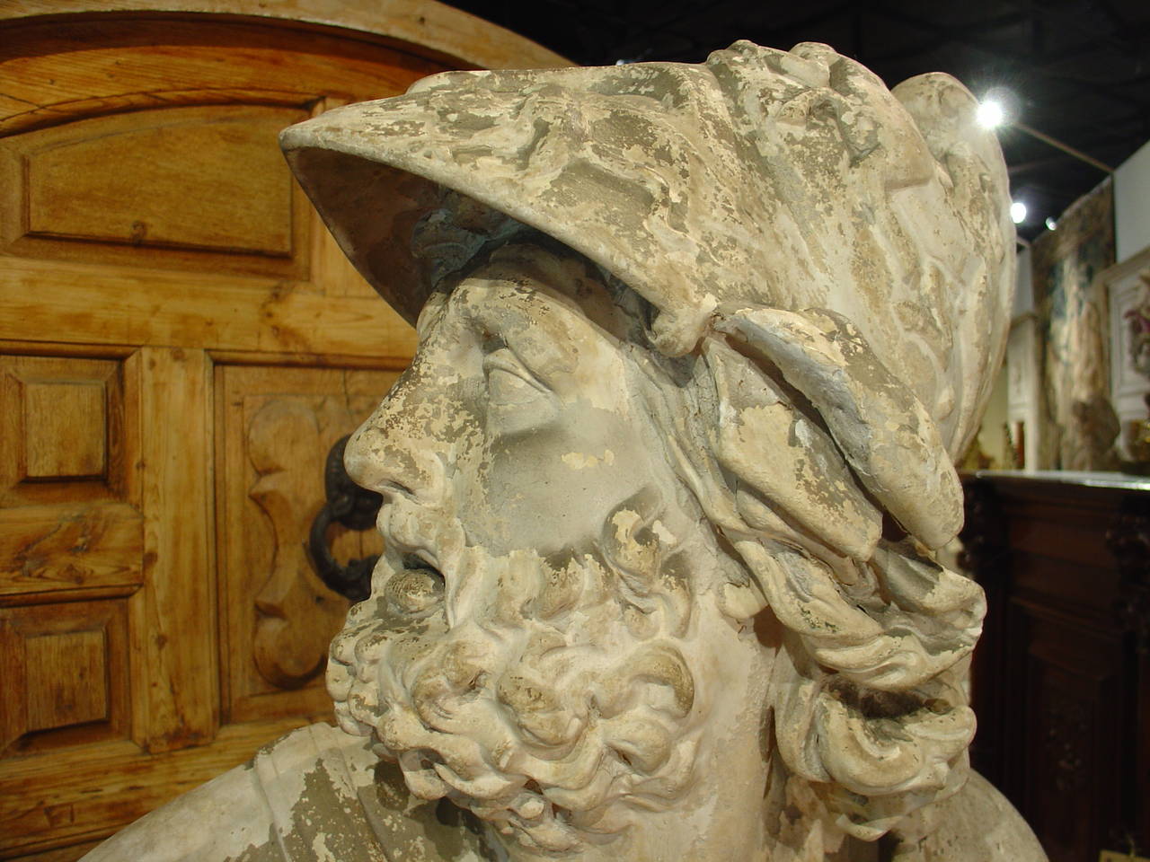 Classical Antique Plaster Bust of Menelaus by Micheli, 1887 4