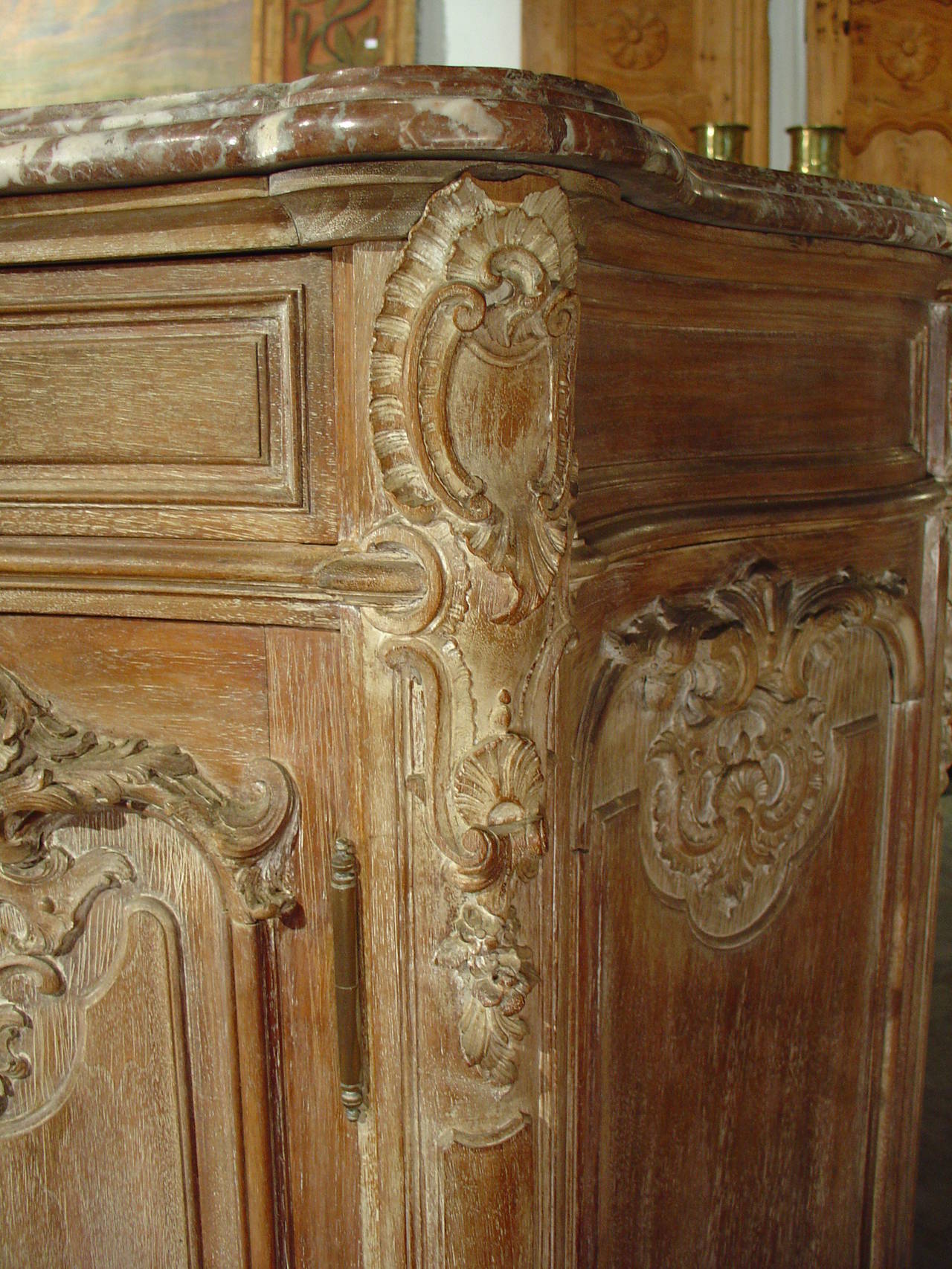 Marble Antique Louis XV Style Buffet de Chasse