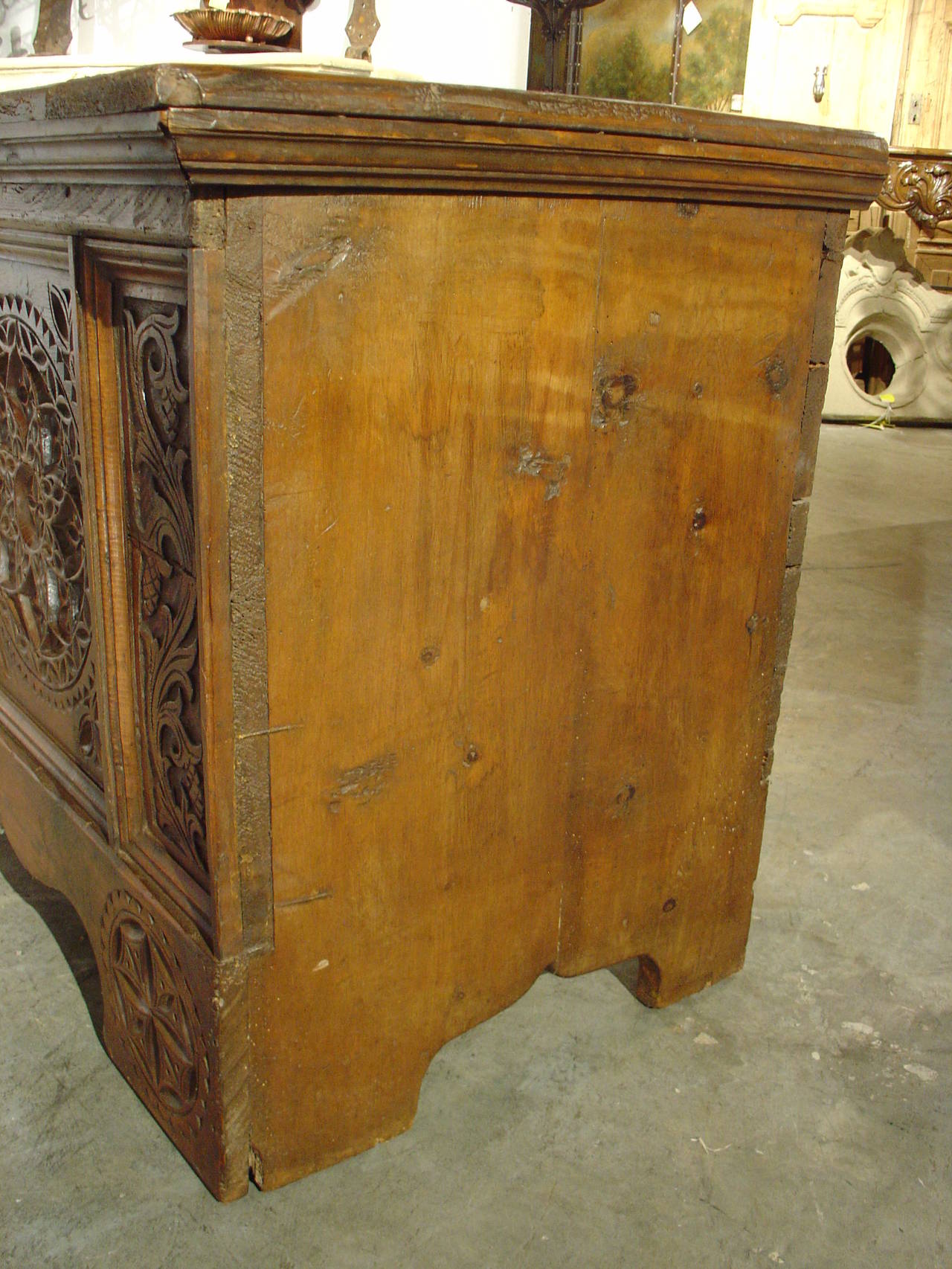 18th Century Carved Trunk from Switzerland 2