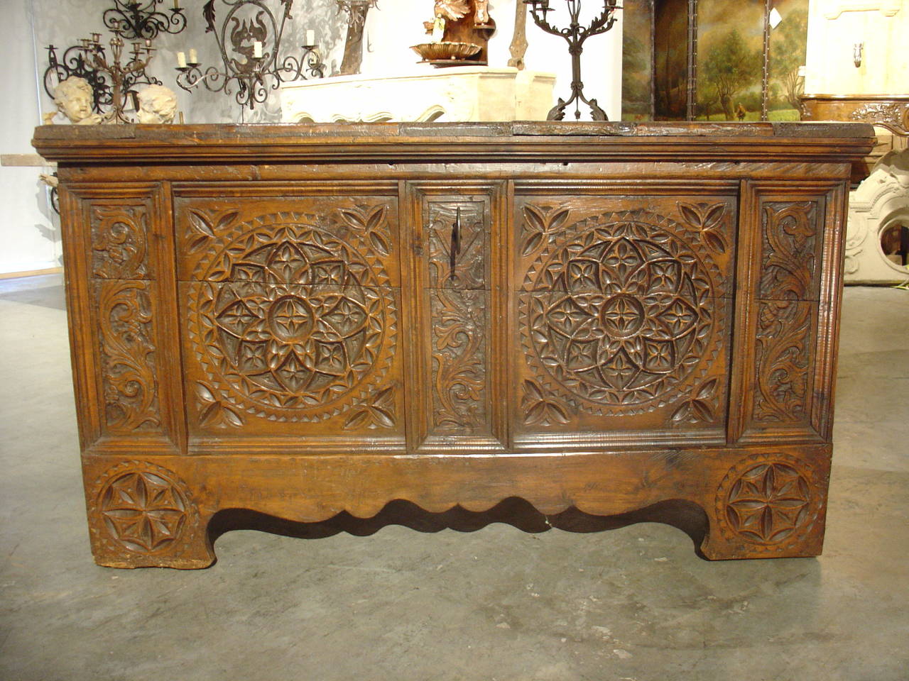 18th Century Carved Trunk from Switzerland 3