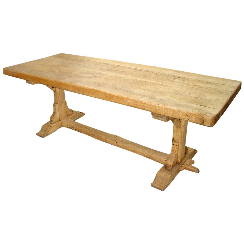 Antique French Stripped Oak Trestle Table at 1stDibs antique trestle
