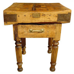 19th Century Butcher Block from Lyon, France