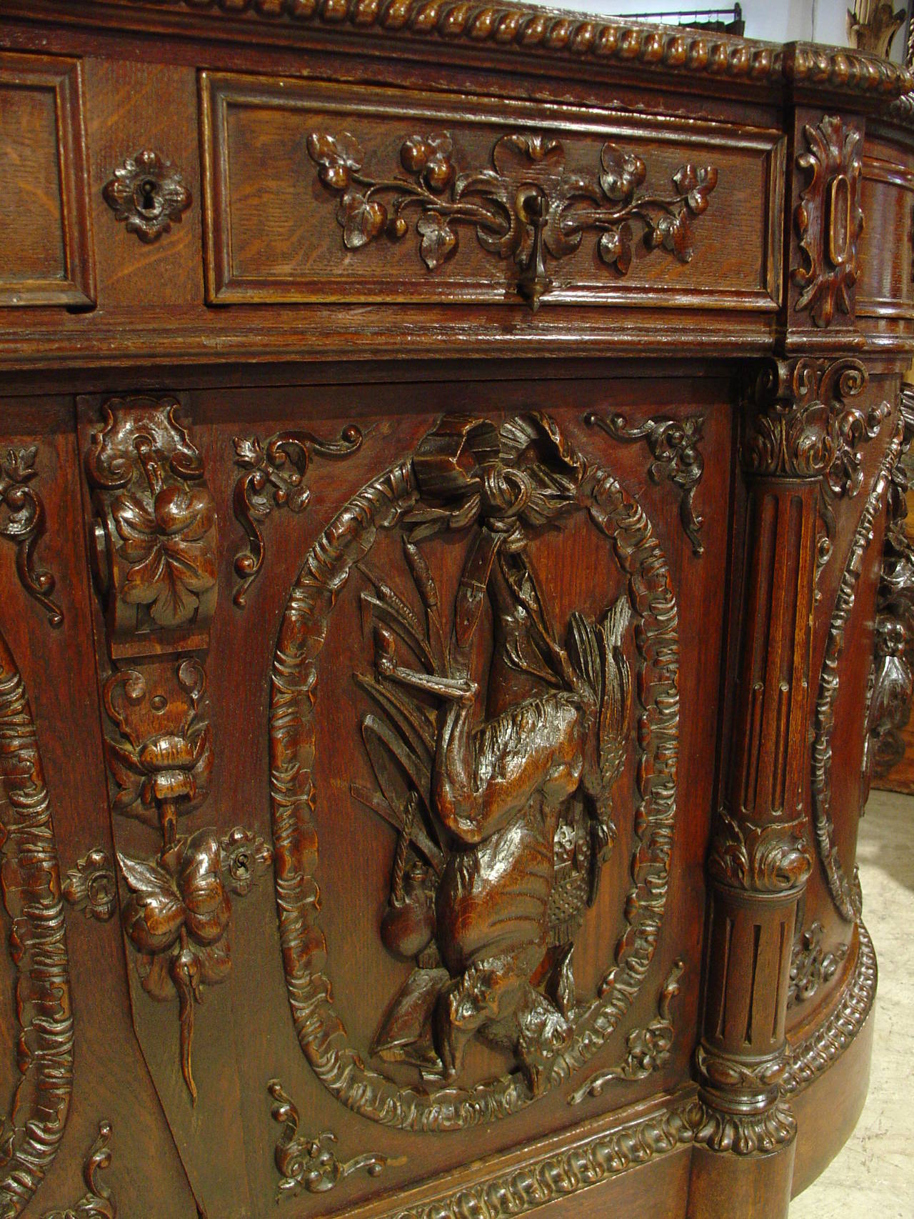 French Antique Louis XVI Style Hunt Buffet from the 1800s