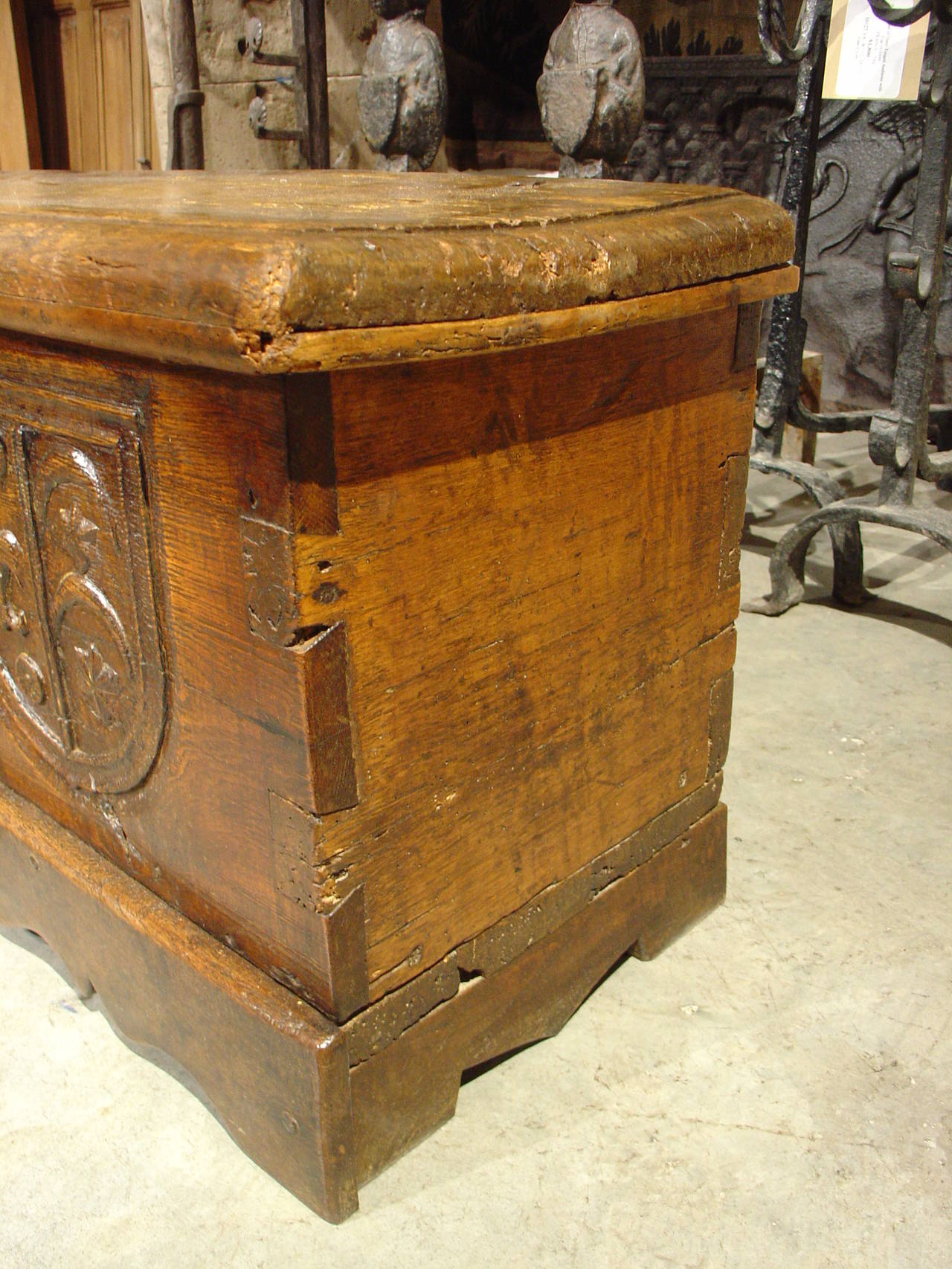 Small 18th Century French Oak Trunk 5