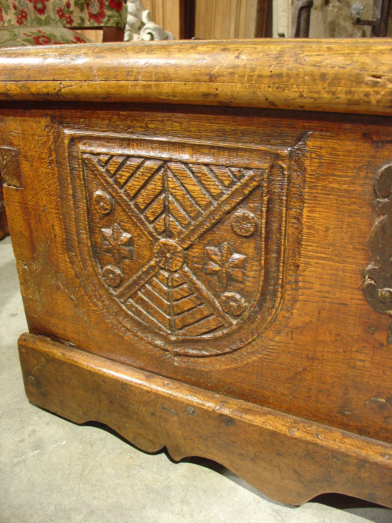 Small 18th Century French Oak Trunk 4
