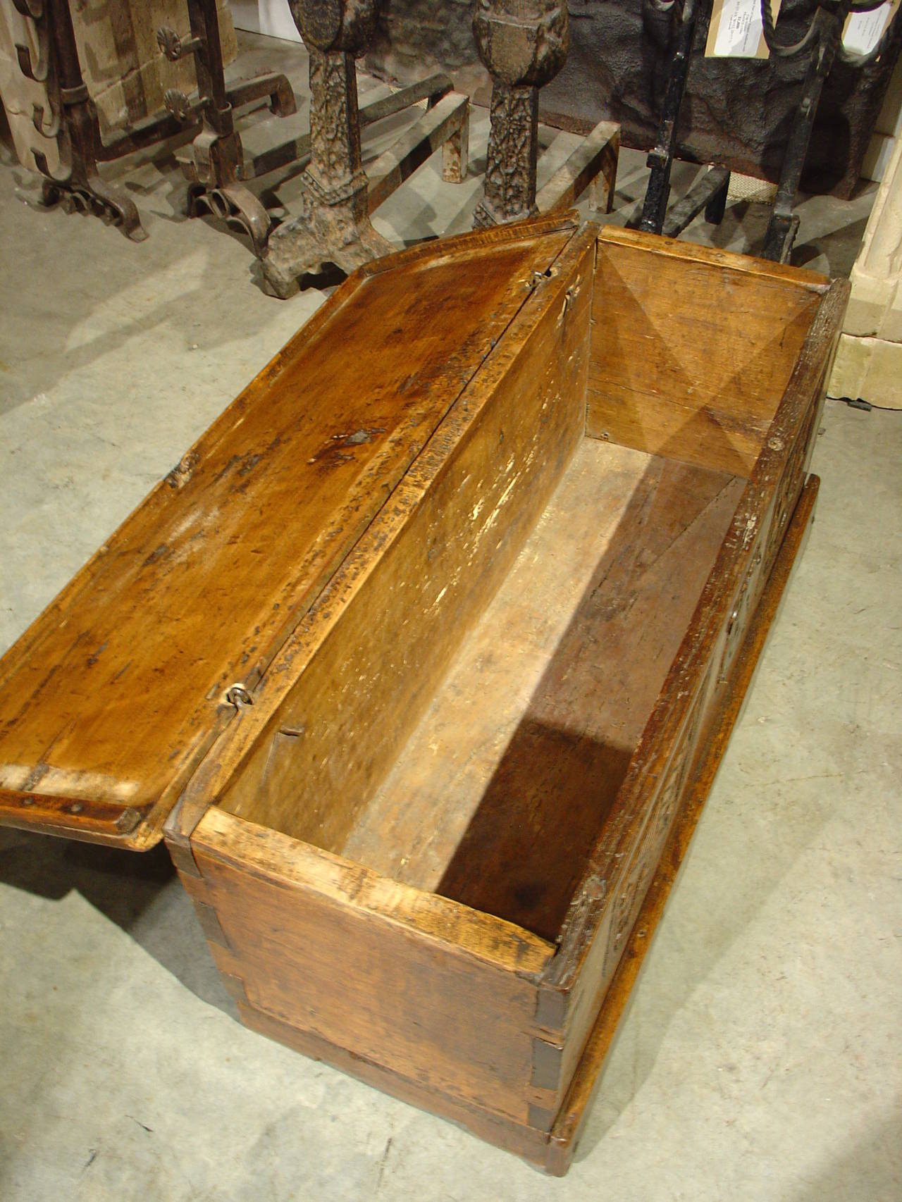 Small 18th Century French Oak Trunk 2