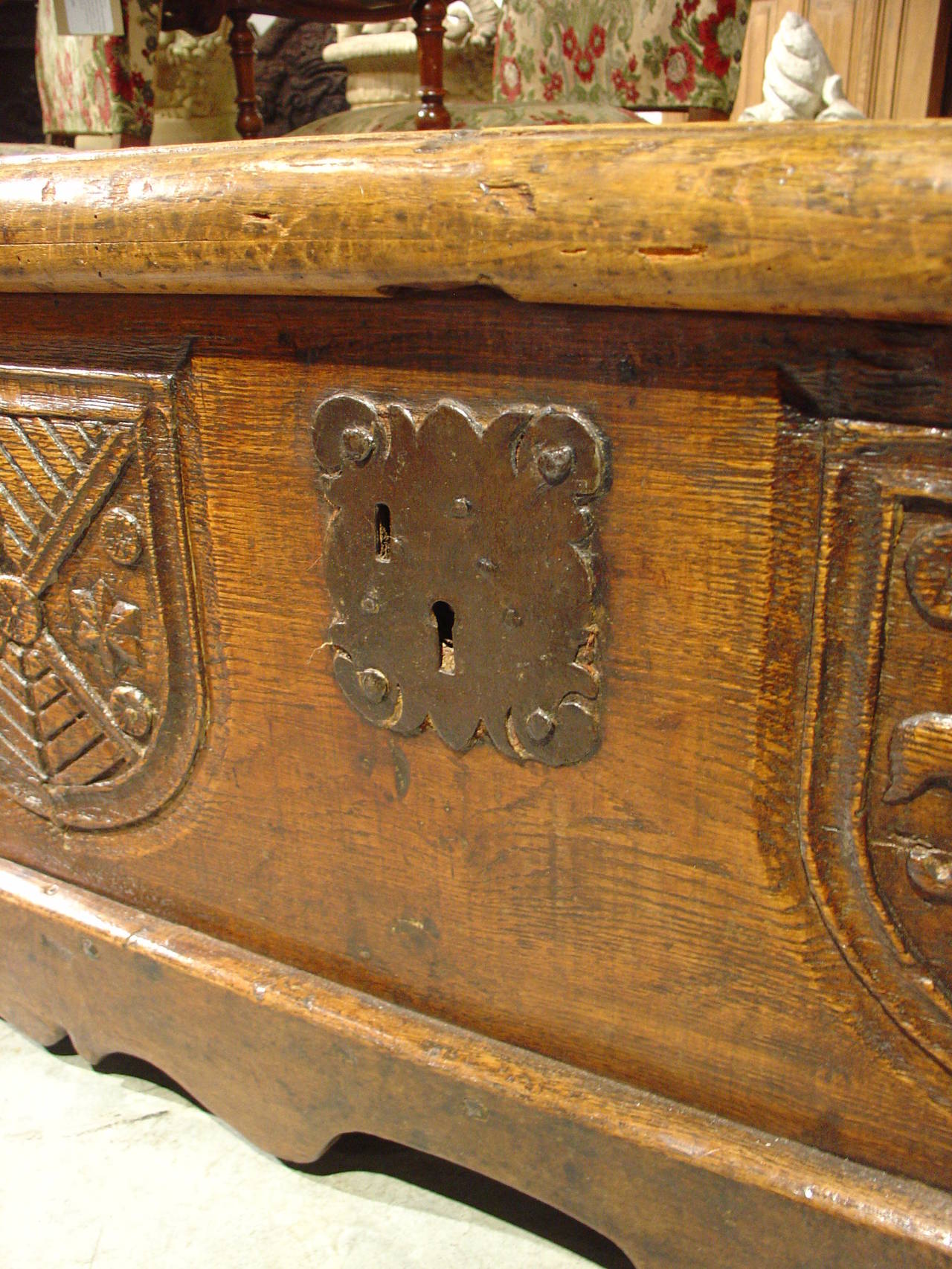 Small 18th Century French Oak Trunk 3