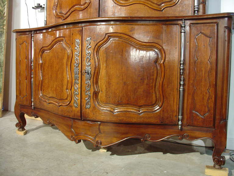 18th C. French  Louis XV Period Walnut Wood Buffet Deux Corps from a Boiserie 1