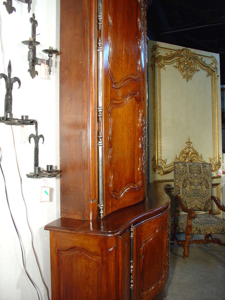 18th C. French  Louis XV Period Walnut Wood Buffet Deux Corps from a Boiserie 6