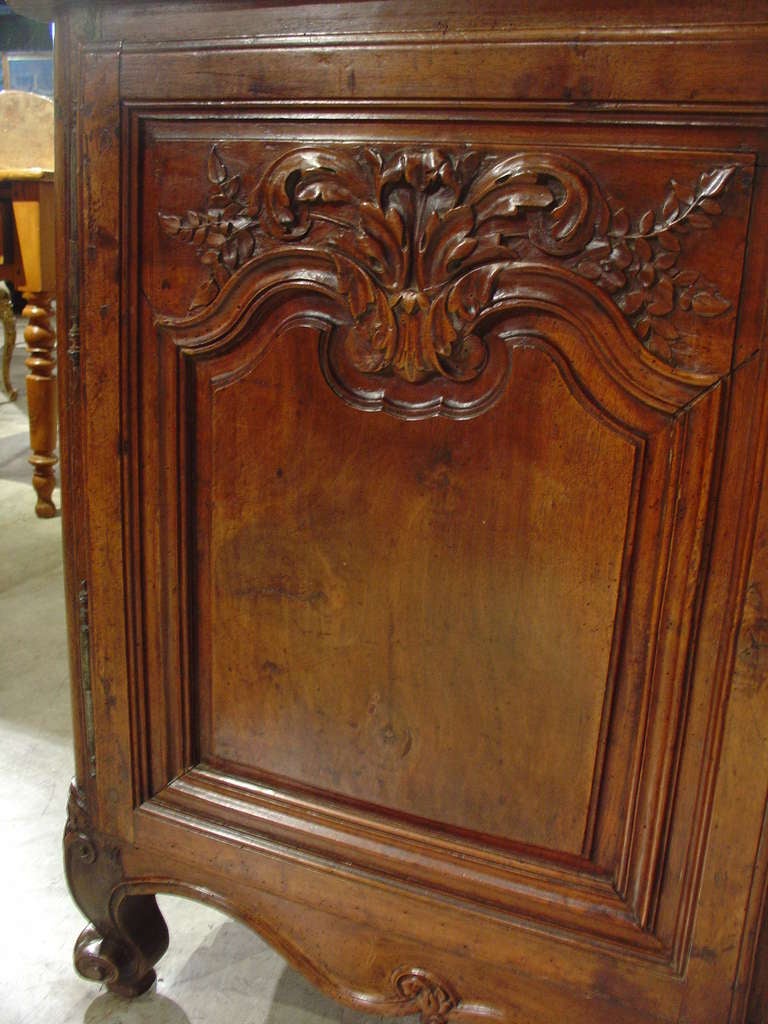 18th Century Period Louis XV Fruitwood Deux Corps from France In Good Condition In Dallas, TX