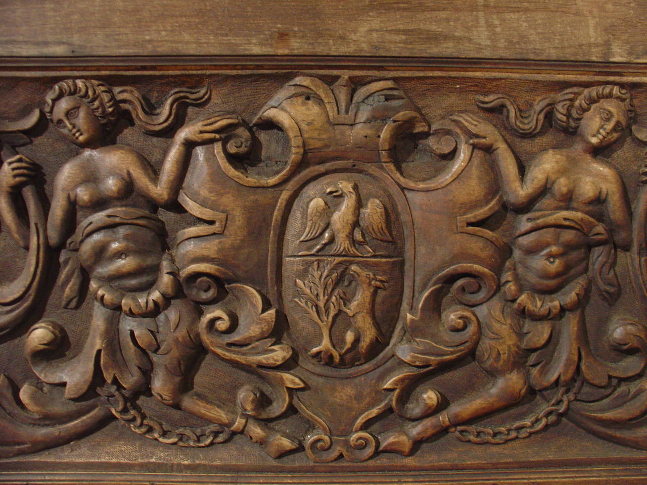 Oak 19th Century Renaissance Style Carved French Storage Bench