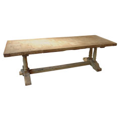 Hand Stripped Antique Oak Monastery Table