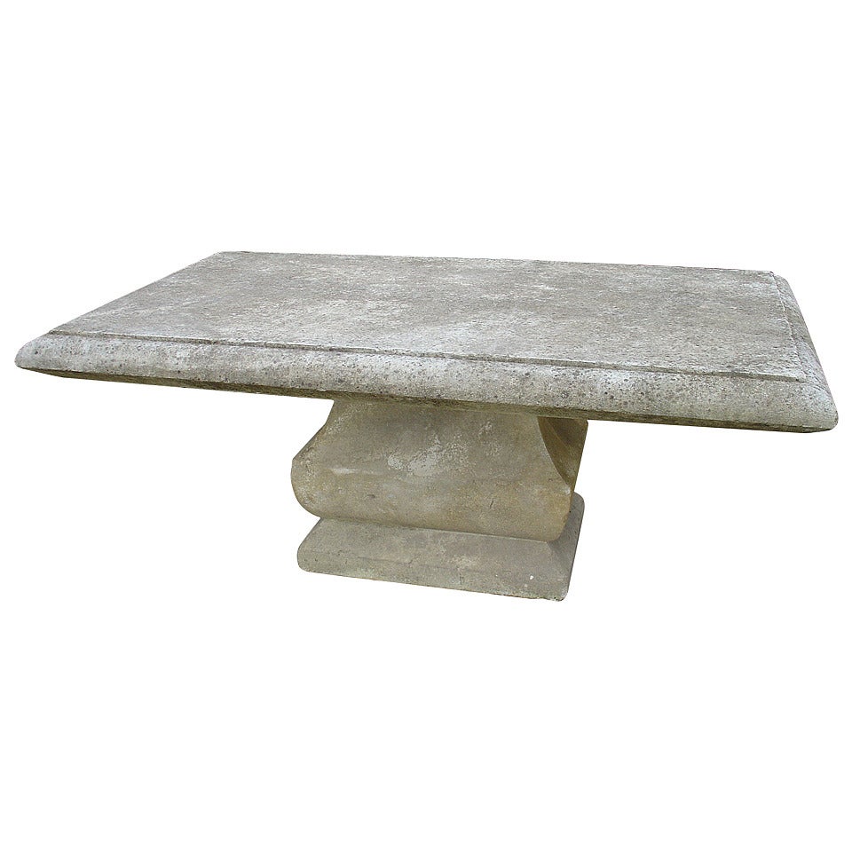 Large Carved Limestone Dining Table from Provence, France