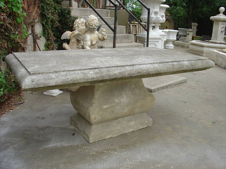 Large Carved Limestone Dining Table from Provence, France 3