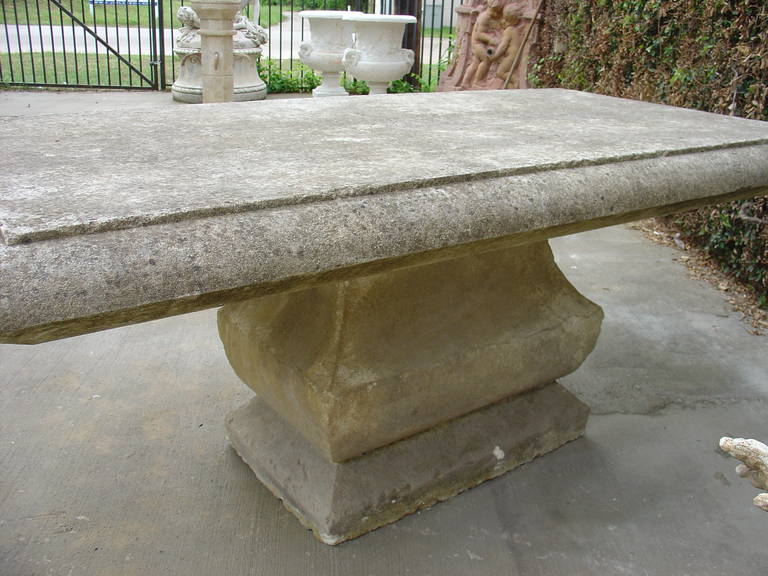Large Carved Limestone Dining Table from Provence, France In Good Condition In Dallas, TX