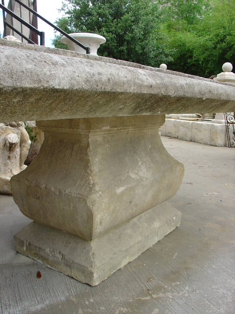 Large Carved Limestone Dining Table from Provence, France 2