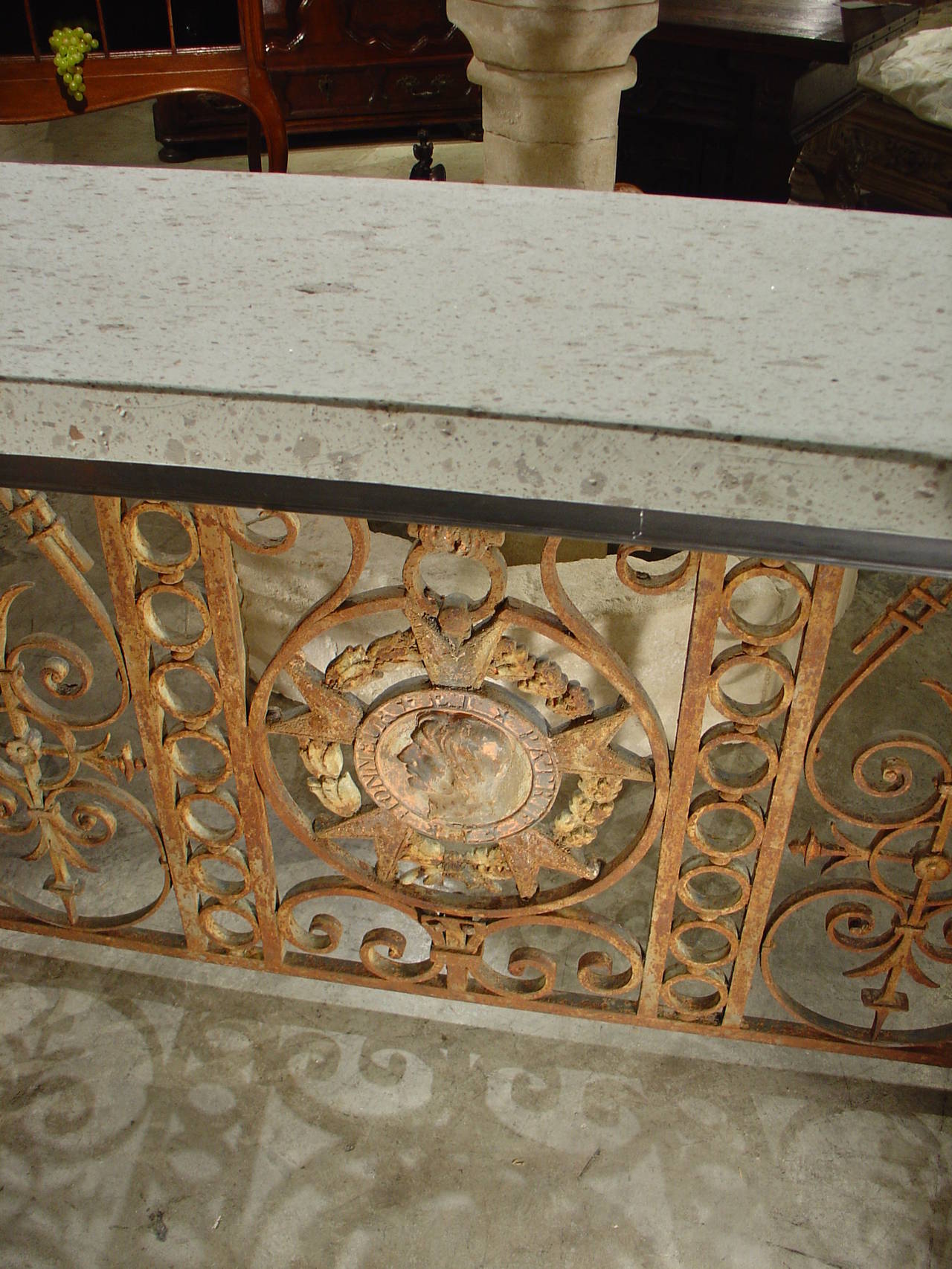 Iron Rare Pair of Massive Balcony Gate Consoles, Napoleonic First Consul, 1799-1804