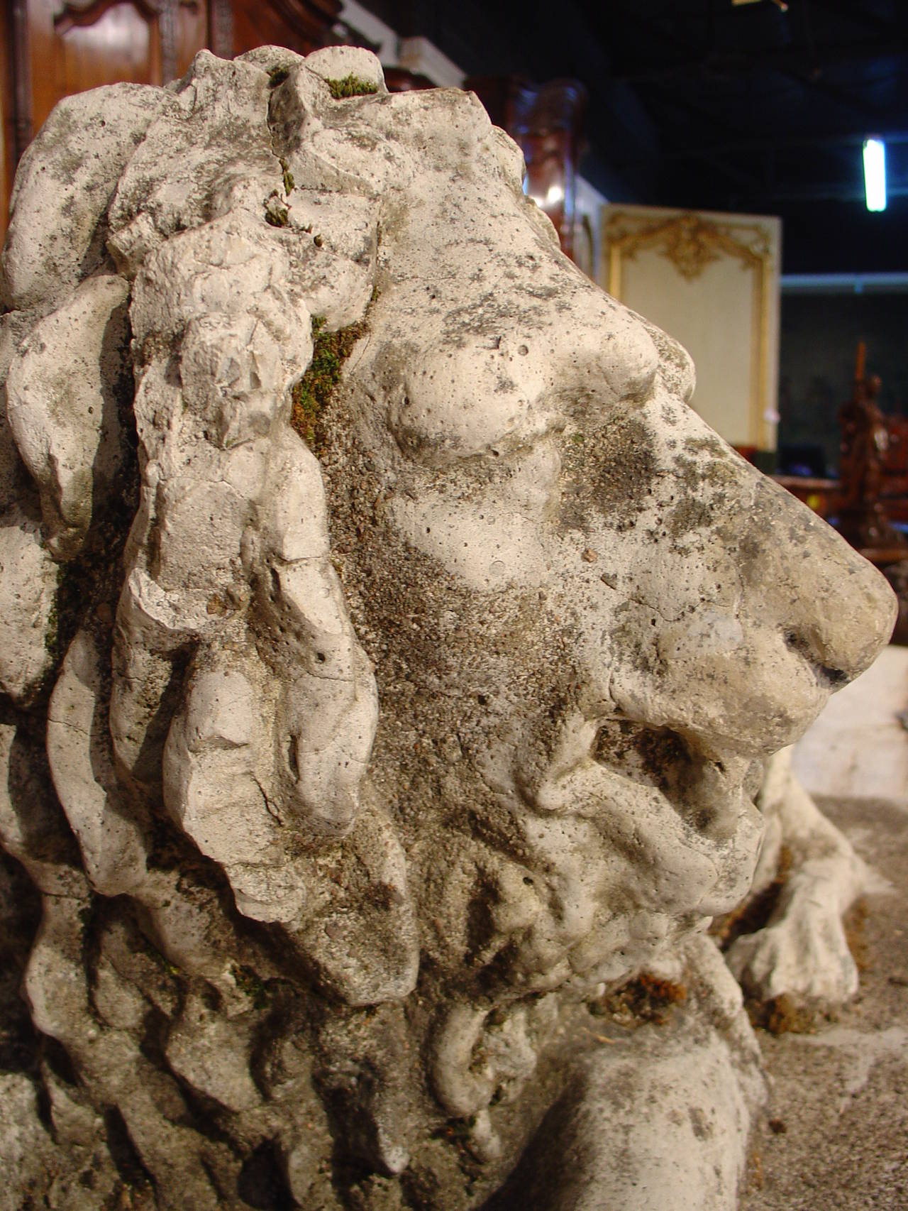 antique lion statue