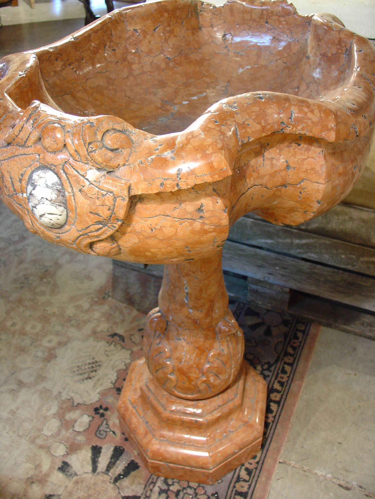 Antique Verona Marble Baptismal from Italy