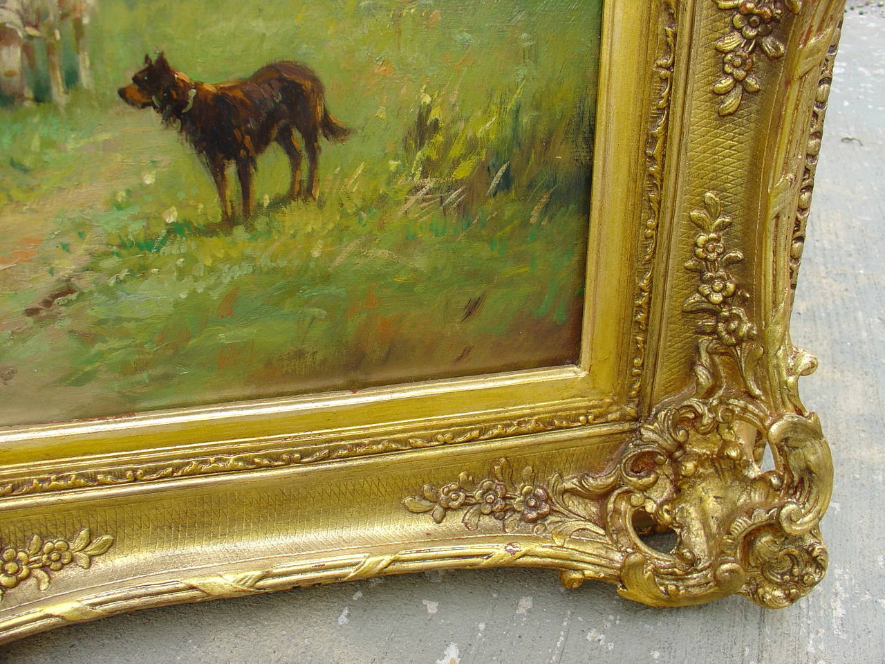 Signed Antique Sheep Painting by Derians In Good Condition In Dallas, TX