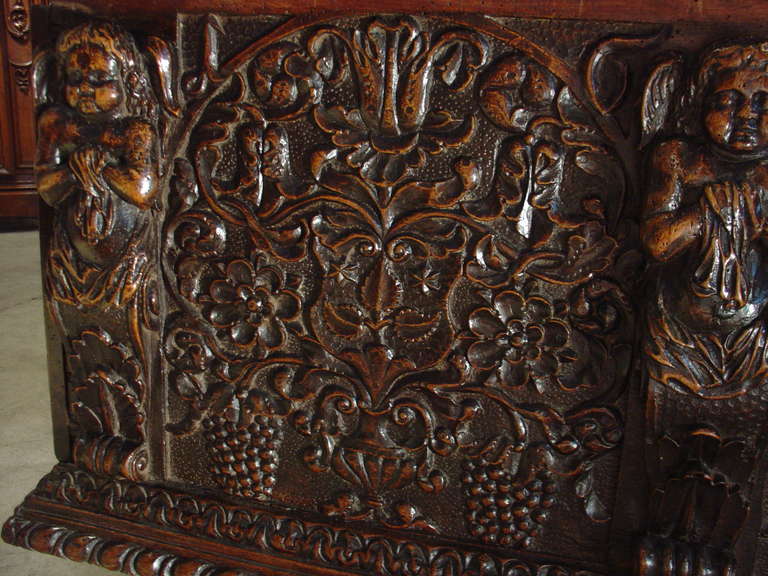 17th Century Walnut Wood Trunk from Alsace, France 3