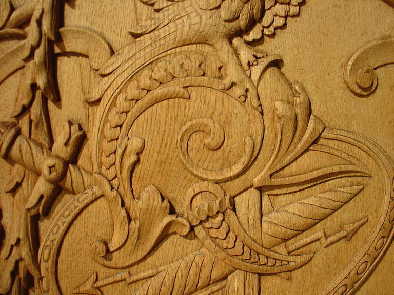 19th Century Carved Oak Bas Relief Architectural Panel 1