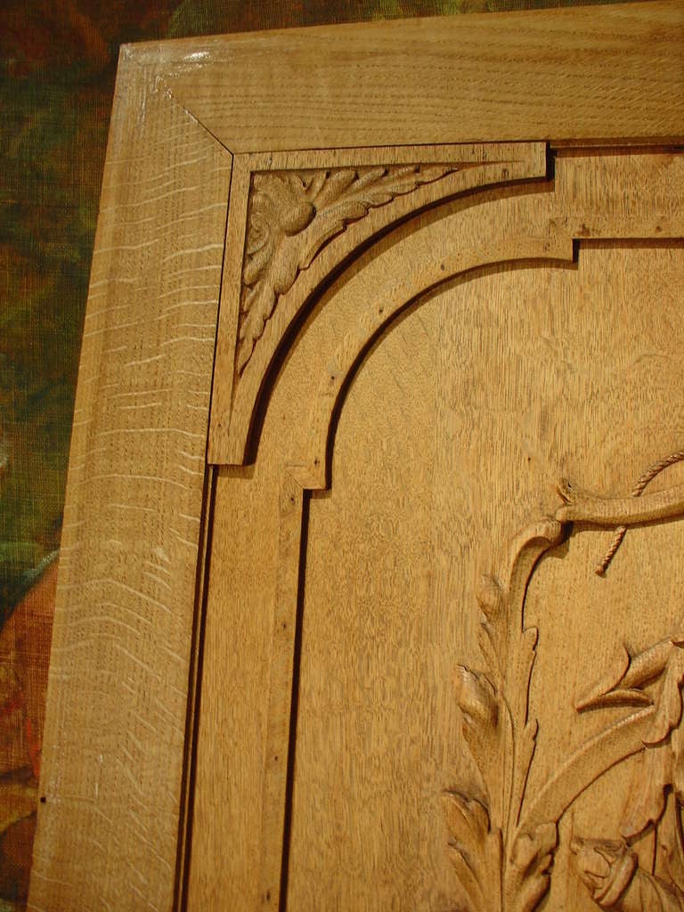 19th Century Carved Oak Bas Relief Architectural Panel 3